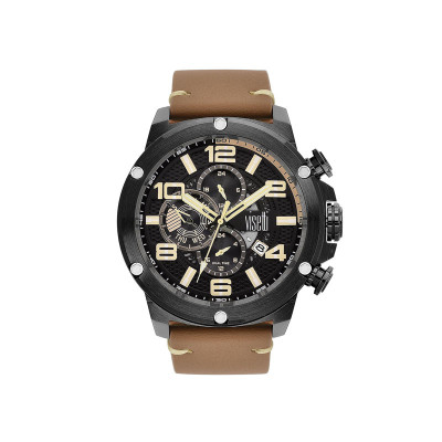Ανδρικό ρολόι Visetti Colorado 41W-SW004BK Ατσάλι 316L-Δερμάτινο Λουρί - KalliopiSilver