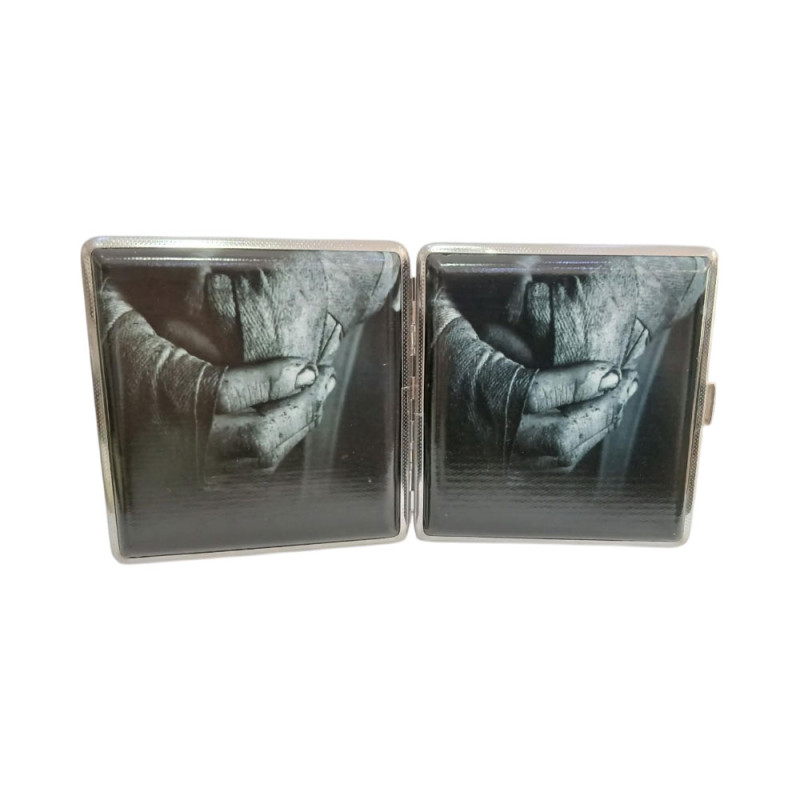 Μεταλλικη ταμπακιερα θεμα Χερια 10χ10x1,5cm 43330-3