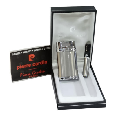 Σετ δωρου Αναπτήρας και πιπα τσιγαρου PIERRE CARDIN  ασημι χρωμα 45427-100 - KalliopiSilver