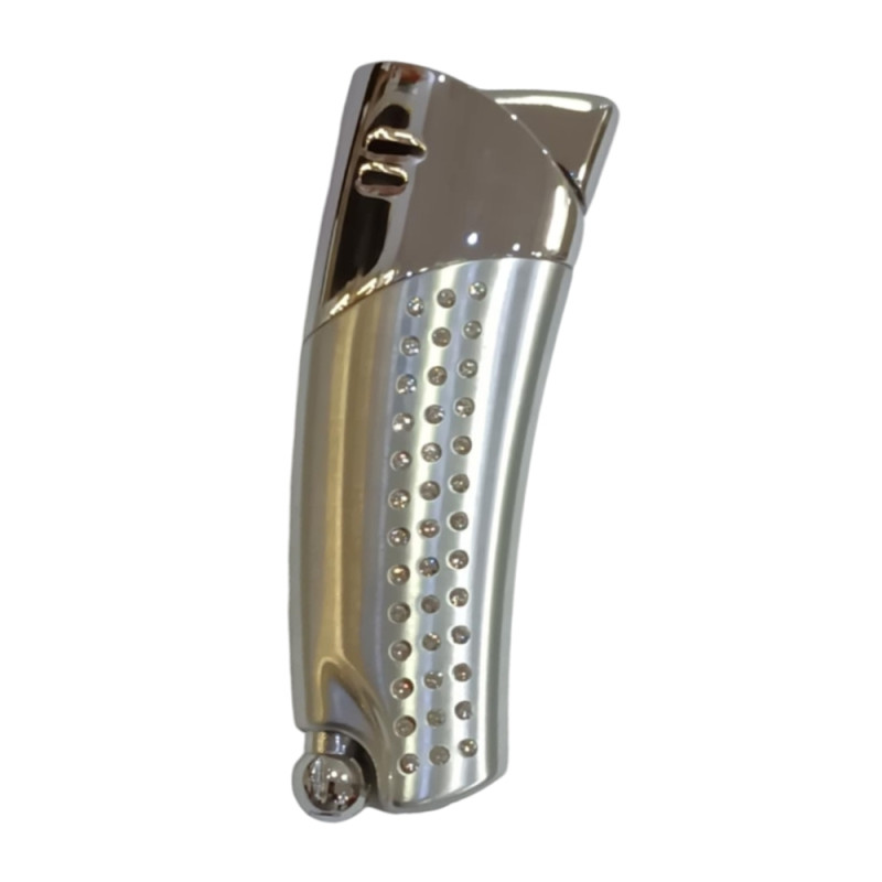 Αναπτήρας PIERRE CARDIN ασημι χρωμα με στρας 7,5χ3cm 45456-100 - KalliopiSilver