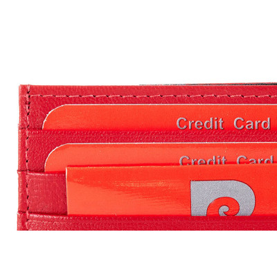 Pierre Cardin Καρτοθήκη από Γνήσιο Δέρμα με RFID κοκκινη 475-TILAK42-RED - KalliopiSilver