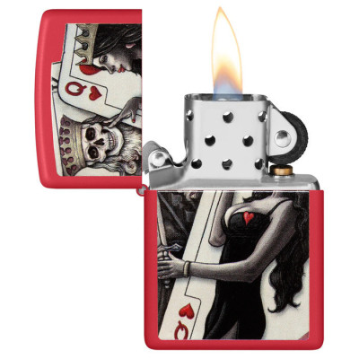 Αναπτήρας Zippo 48624 σε Κόκκινο χρώμα Skull King Queen