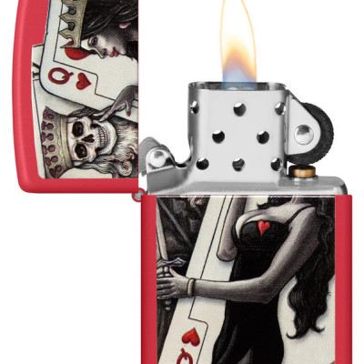 Αναπτήρας Zippo 48624 σε Κόκκινο χρώμα Skull King Queen