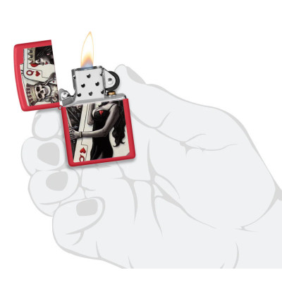 Αναπτήρας Zippo 48624 σε Κόκκινο χρώμα Skull King Queen - KalliopiSilver