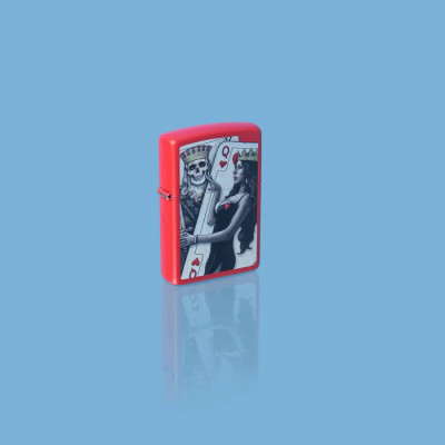 Αναπτήρας Zippo 48624 σε Κόκκινο χρώμα Skull King Queen - KalliopiSilver