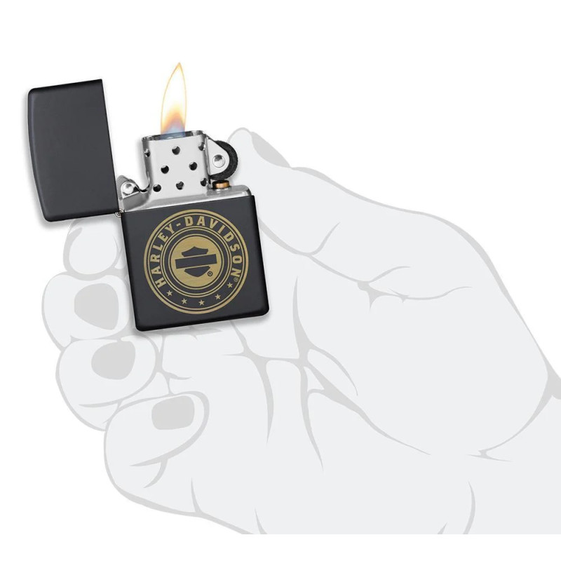 Αναπτήρας Zippo 49197 σε μαυρο χρώμα Harley-Davidson design - KalliopiSilver