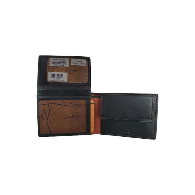 Ανδρικο Δερμάτινο Πορτοφόλι με RFID LAVOR-5114-BLACK - KalliopiSilver