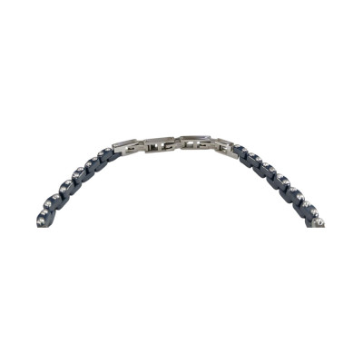 Ανδρικο βραχιολι VISETTI ατσαλι ασημι μπλε 23cm 51C-BR328SC - KalliopiSilver