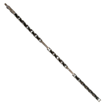 Ανδρικο βραχιολι VISETTI ατσαλι ασημι μαυρο 22cm 51C-BR329S - KalliopiSilver