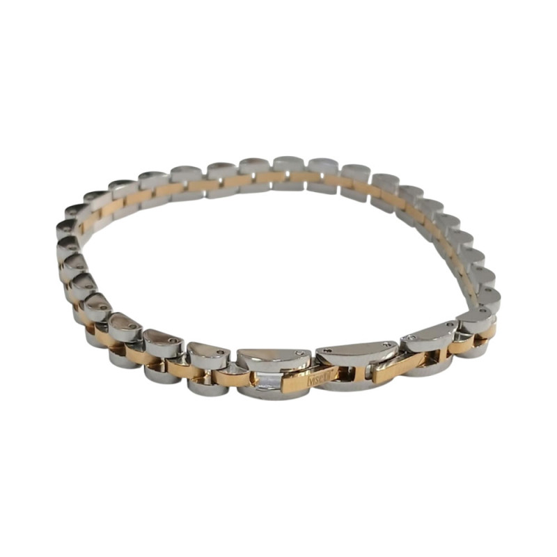 Ανδρικο βραχιολι VISETTI ατσαλι ασημι χρυσο 22cm 51C-BR357SG - KalliopiSilver