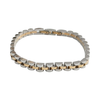 Ανδρικο βραχιολι VISETTI ατσαλι ασημι χρυσο 22cm 51C-BR357SG - KalliopiSilver