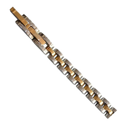 Ανδρικο βραχιολι VISETTI ατσαλι ασημι χρυσο 22cm 51C-BR357SG - KalliopiSilver