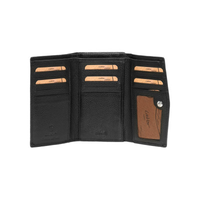 Γυναικειο Δερμάτινο Πορτοφόλι lavor-6019-black Μαυρο - KalliopiSilver