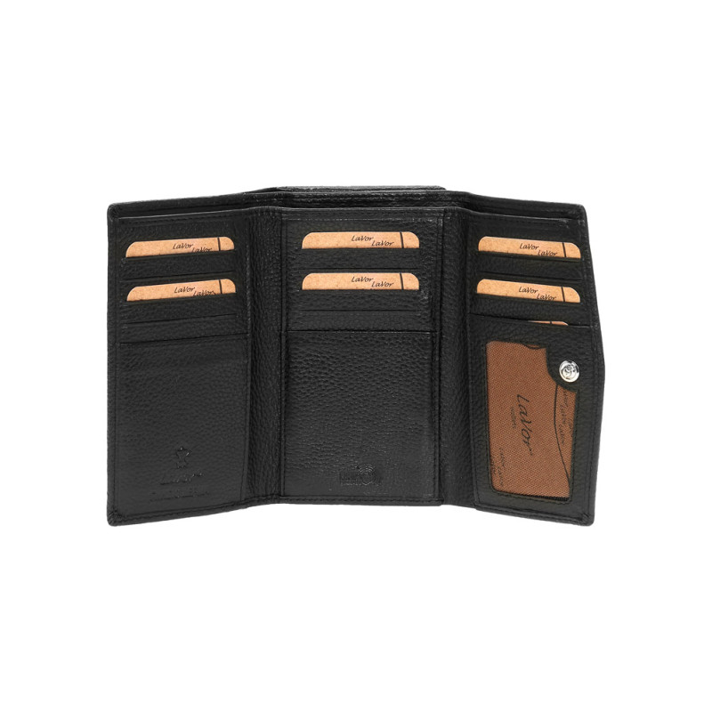Γυναικειο Δερμάτινο Πορτοφόλι lavor-6019-black Μαυρο - KalliopiSilver