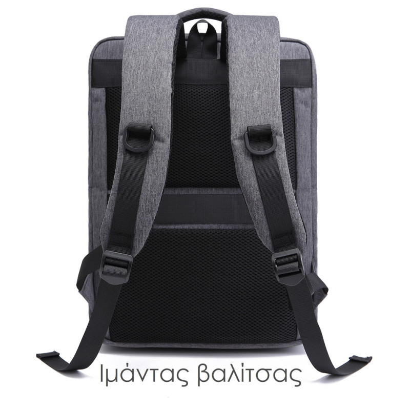 Lavor Ανδρικο Backpack Σακίδιο Πλάτης γκρι Lavor-701 grey - KalliopiSilver