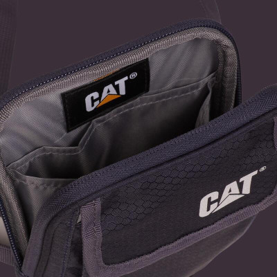 CAT Τσαντάκι ώμου Pollux Utility Bag Caterpillar χρώμα Dark Asphalt 84876-483 - KalliopiSilver