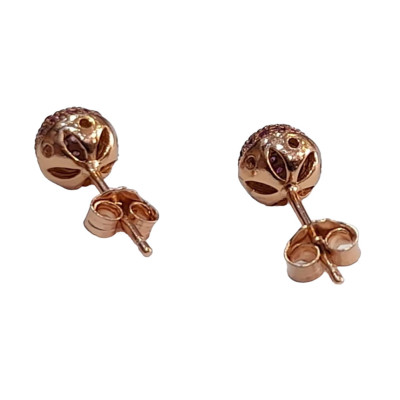 ΓΥΝΑΙΚΕΙΟ ΑΣΗΜΕΝΙΟ 925 PRINCE SILVERO ΣΚΟΥΛΑΡΙΚΙ ROSE GOLD ΜΠΙΛΙΑ RUBY 0,5χ1,5cm 8A-SC195-2R
