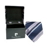PIERRE CARDIN Σετ Δωρου SATIN SILK Γραβατα ριγε με Μανικετοκουμπα σε μπλε ροζ χρωμα 90249-200