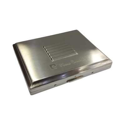 Μεταλλικη ταμπακιερα PIERRE CARDIN ασημι χρωμα 9,5χ8x1,5cm 99202-200