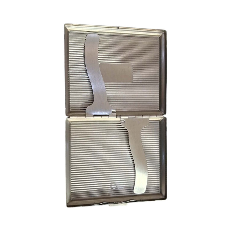 Μεταλλικη ταμπακιερα PIERRE CARDIN ασημι 9χ8x2cm 99202-300