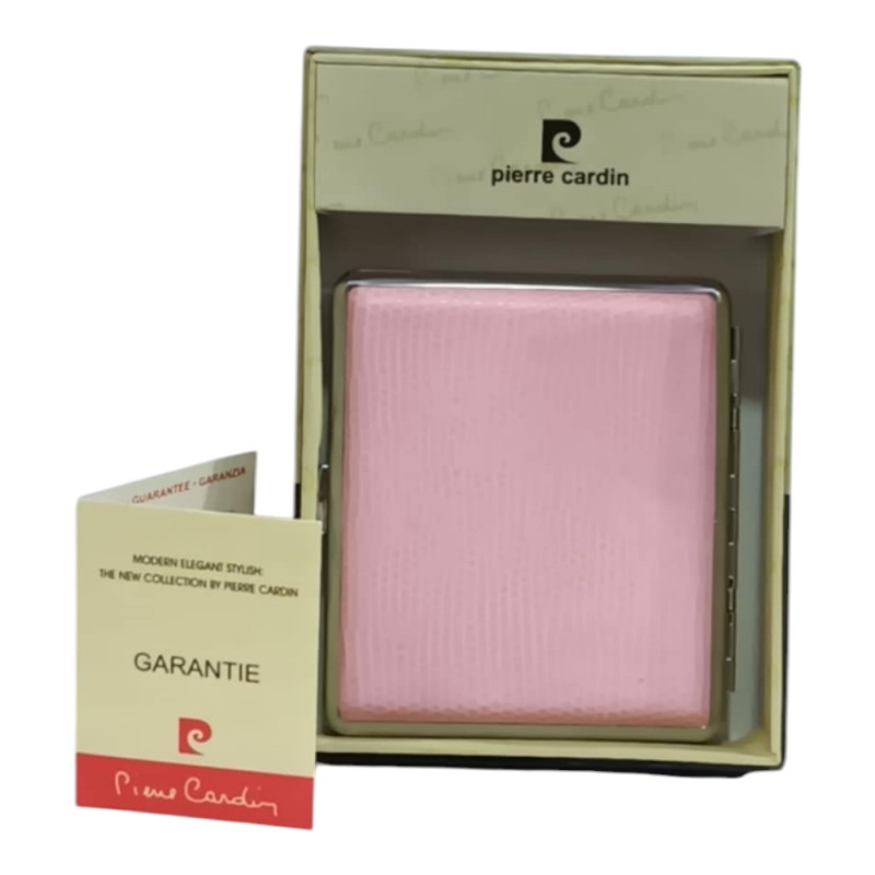 Μεταλλικη ταμπακιερα PIERRE CARDIN ροζ χρωμα 10χ9x2cm 99210-110 - KalliopiSilver