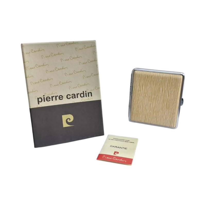 Μεταλλικη ταμπακιερα PIERRE CARDIN μπεζ χρωμα 10χ8,5x2cm 99210-160