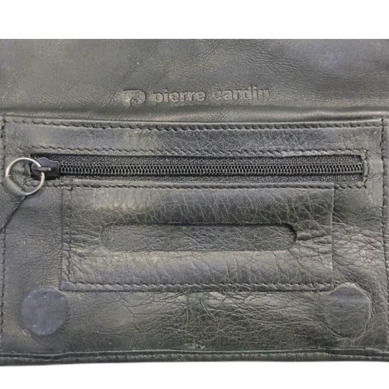 PIERRE CARDIN καπνοσακουλα απο δερμα σε μαυρο χρωμα 99403 - KalliopiSilver