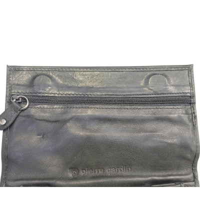PIERRE CARDIN καπνοσακουλα απο δερμα σε μαυρο χρωμα 99403 - KalliopiSilver