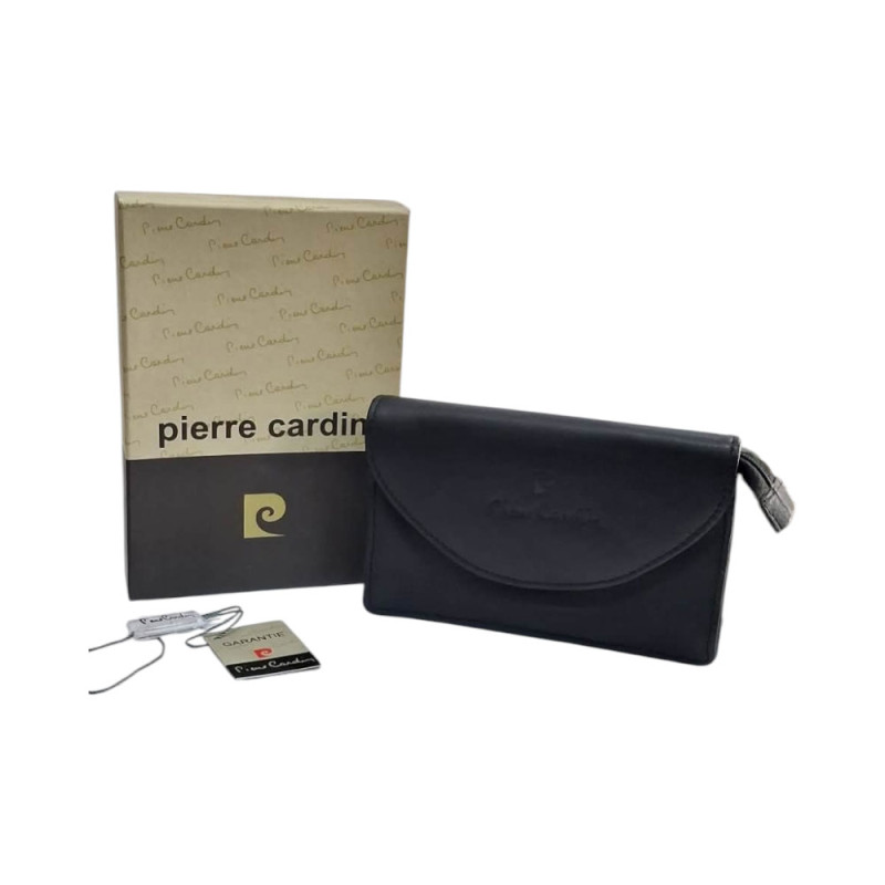 PIERRE CARDIN καπνοσακουλα απο δερμα σε μαυρο χρωμα 99409