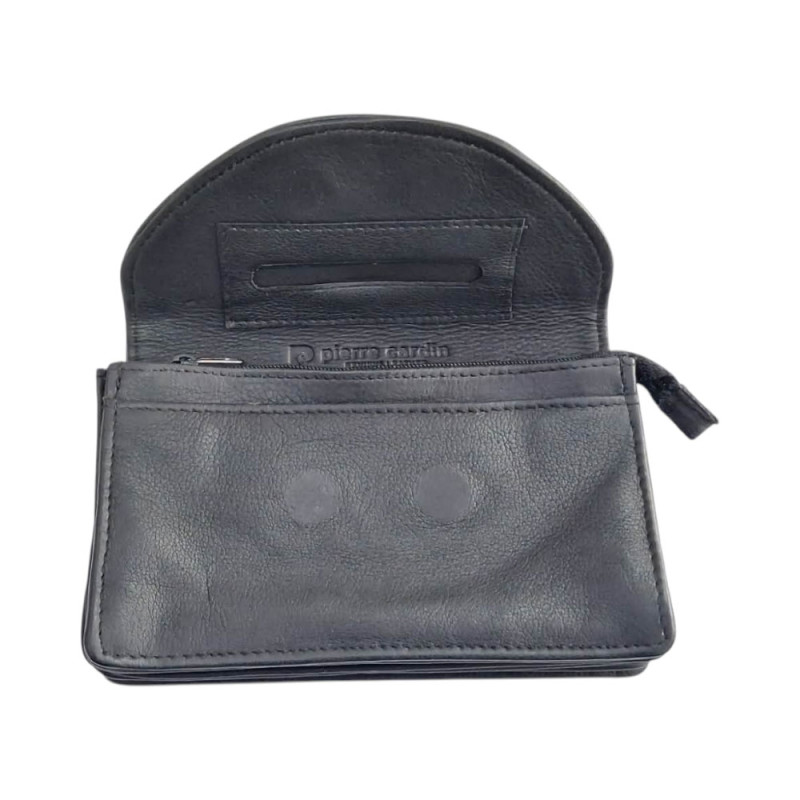 PIERRE CARDIN καπνοσακουλα απο δερμα σε μαυρο χρωμα 99409