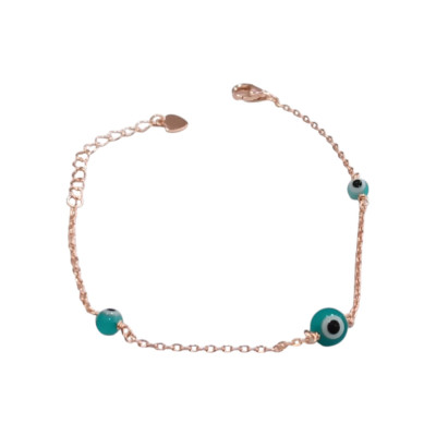 Γυναικείο βραχιόλι ασήμι 925 Prince silvero rose gold με 3 ματακια 9A-BR211-2Q - KalliopiSilver
