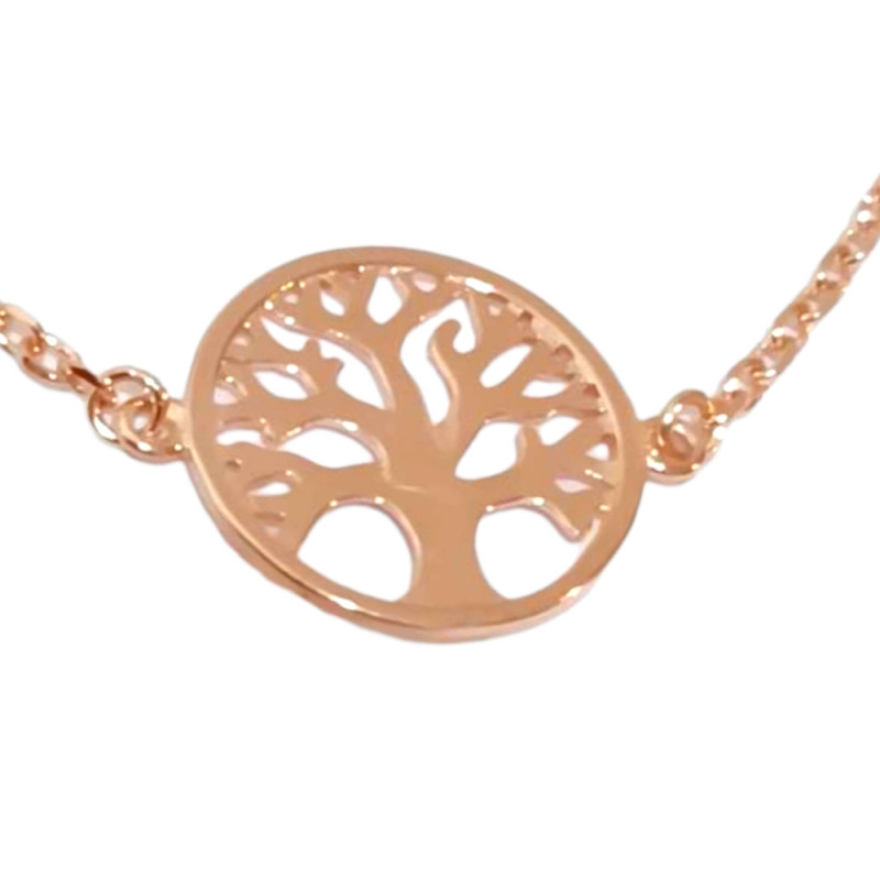 Γυναικειο ασημενιο βραχιολι Prince Silvero Rose gold δεντρο ζωης - KalliopiSilver
