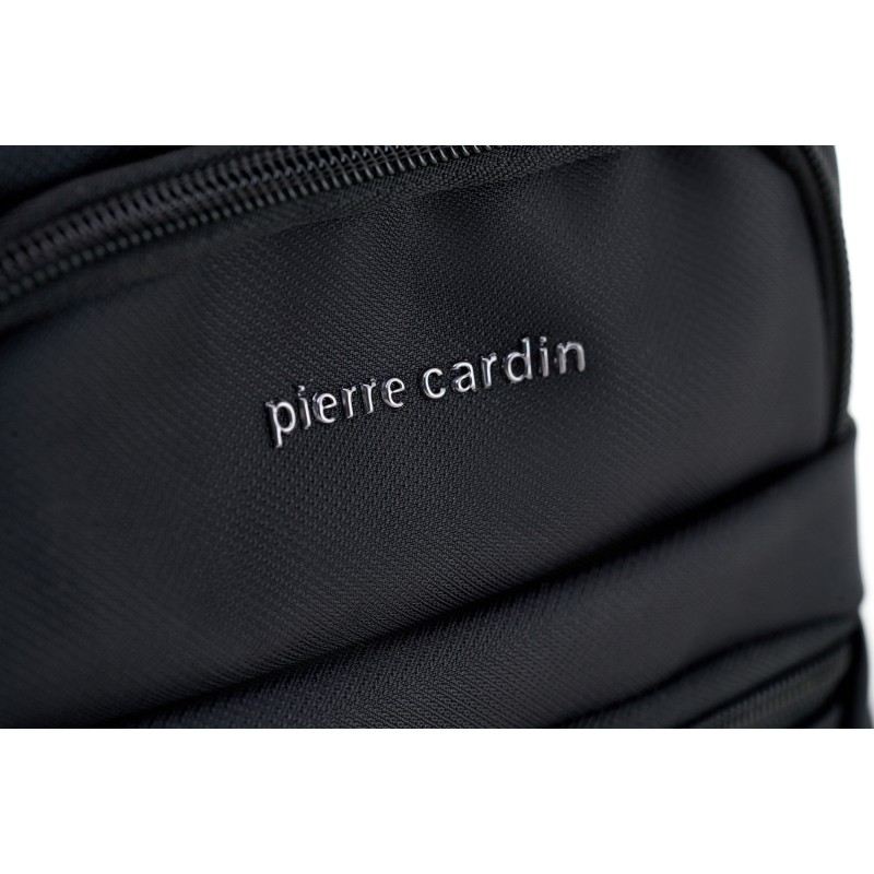 Pierre Cardin Ανδρικο τσαντακι Ώμου τριπλο φερμουαρ μαυρο μπλε ALAN09-2061-black-blue - KalliopiSilver