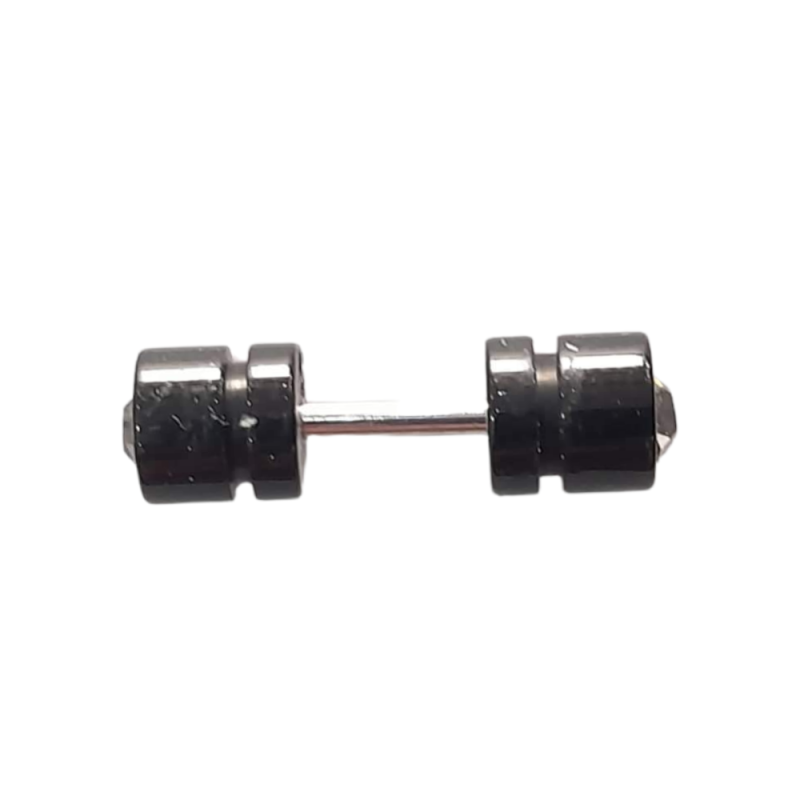 BD JEWELERY Piercing ατσαλι 316L σκουλαρίκια μπάρα σχεδιο βαρακι μαυρο 1,5cm BD-1055 - KalliopiSilver