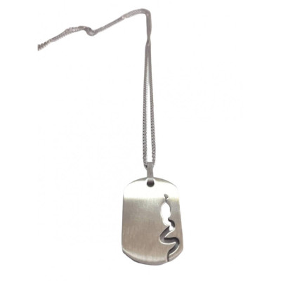 BD JEWELERY Ανδρικο κολιε ταυτοτητα από ατσαλι σχεδιο φιδι 2,5χ3cm αλυσιδα 50cm BD JEWELERY Ανδρικο κολιε ταυτοτητα από ατσαλι σχεδιο φιδι 2,5χ3cm αλυσιδα 50cm