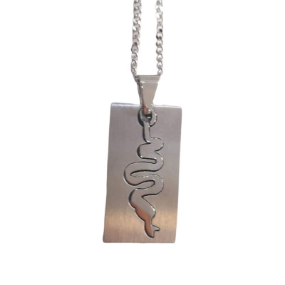 BD JEWELERY Ανδρικο κολιε ταυτοτητα από ατσαλι σχεδιο φιδι 2χ3cm αλυσιδα 50cm