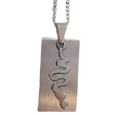 BD JEWELERY Ανδρικο κολιε ταυτοτητα από ατσαλι σχεδιο φιδι 2χ3cm αλυσιδα 50cm