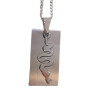 BD JEWELERY Ανδρικο κολιε ταυτοτητα από ατσαλι σχεδιο φιδι 2χ3cm αλυσιδα 50cm