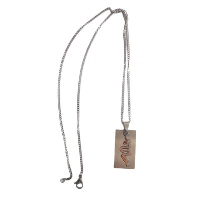 BD JEWELERY Ανδρικο κολιε ταυτοτητα από ατσαλι σχεδιο φιδι 2χ3cm αλυσιδα 50cm BD JEWELERY Ανδρικο κολιε ταυτοτητα από ατσαλι σχεδιο φιδι 2χ3cm αλυσιδα 50cm