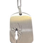 BD JEWELERY Ανδρικο κολιε ταυτοτητα από ατσαλι σχεδιο αραχνη 2χ3,5cm αλυσιδα 50cm