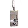 BD JEWELERY Ανδρικο κολιε ταυτοτητα από ατσαλι σχεδιο tribal 1,5χ3cm αλυσιδα 50cm