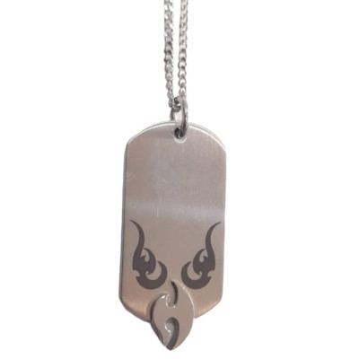BD JEWELERY Ανδρικο κολιε ταυτοτητα από ατσαλι σχεδιο tribal 2χ4cm αλυσιδα 50cm