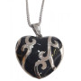 BD JEWELERY Γυναικειο κολιε από ατσαλι με μαυρη καρδια 2,5χ2,5cm αλυσιδα 50cm