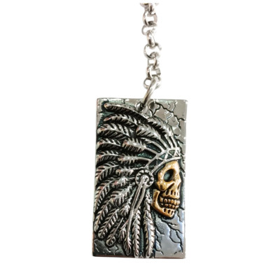 BD JEWELERY Μπρελοκ από ατσαλι ασημι χρυσο ΙΝΔΙΑΝΟΣ 3χ12cm BSP1443