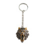 BD JEWELERY Μπρελοκ από ατσαλι ασημι χρυσο λυκος WOLF 4χ12cm BSP1536