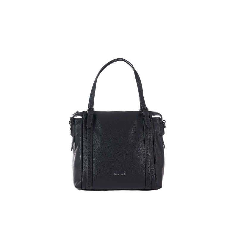 Τσάντα Ώμου Pierre Cardin Μαύρη Eco Leather με Ρυθμιζόμενα Χερούλια & Αποσπώμενο Ιμάντα CH06-1281-black