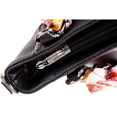 Τσάντα Ώμου Pierre Cardin Μαύρη Eco Leather με Ιμάντα & Αλυσίδα με Πολύχρωμο Μαντήλι CH06-73774-black