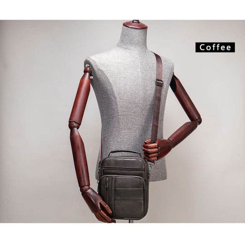 Δερμάτινο τσαντάκι ώμου καφε Cardinal 7457 coffee - KalliopiSilver