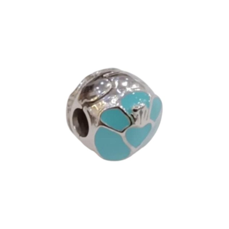 Kalliopisilver Ασημενιο 925 Σύμβολο charm στρογγυλο ασημι με γαλαζιο σμαλτο D030-1-LIGHTBLUE - KalliopiSilver