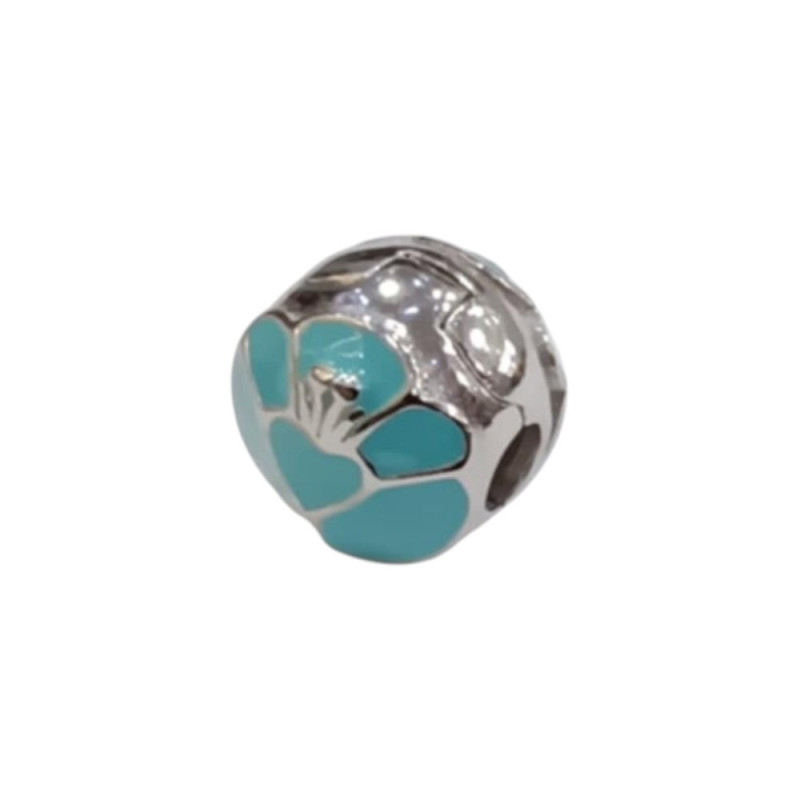 Kalliopisilver Ασημενιο 925 Σύμβολο charm στρογγυλο ασημι με γαλαζιο σμαλτο D030-1-LIGHTBLUE - KalliopiSilver